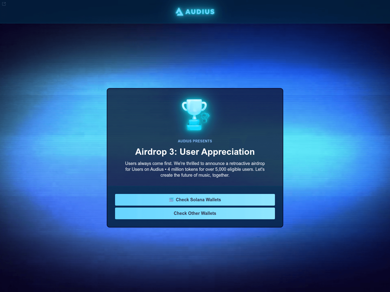 Screenshot of audius.us