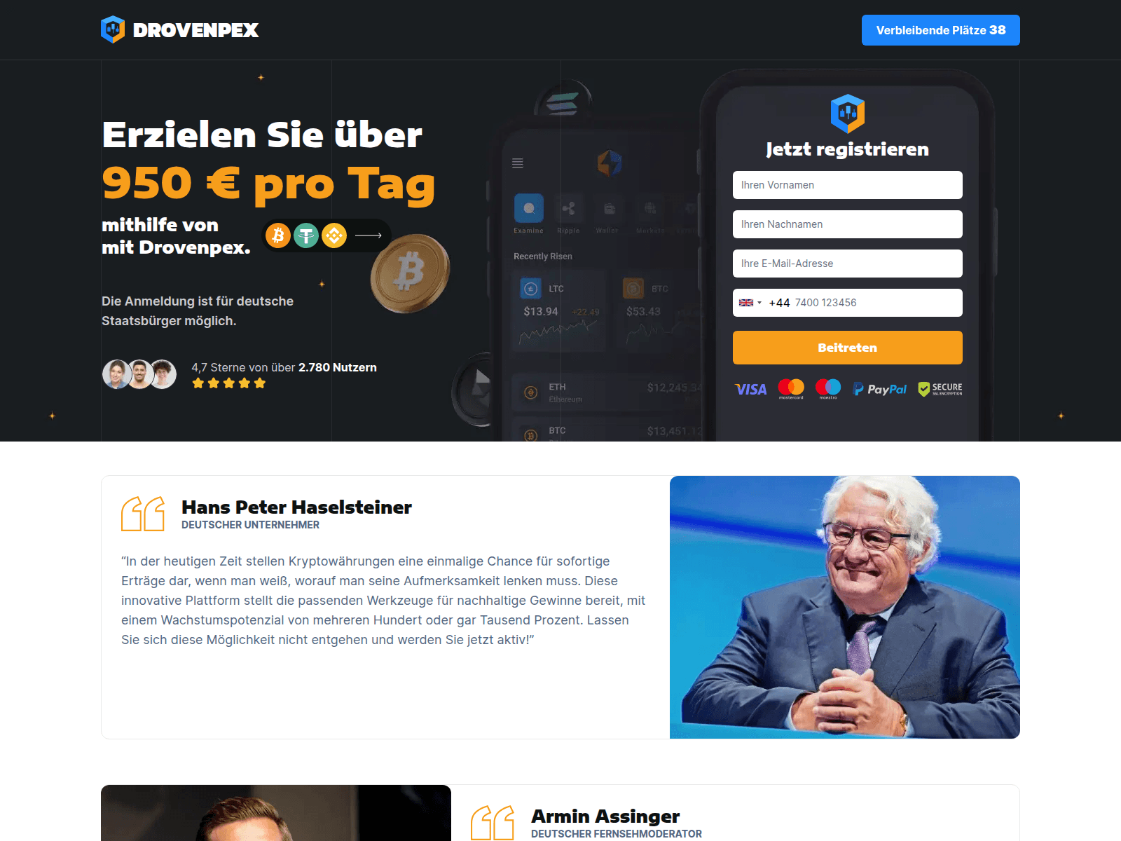 Forensic screenshot of drovenpex.com