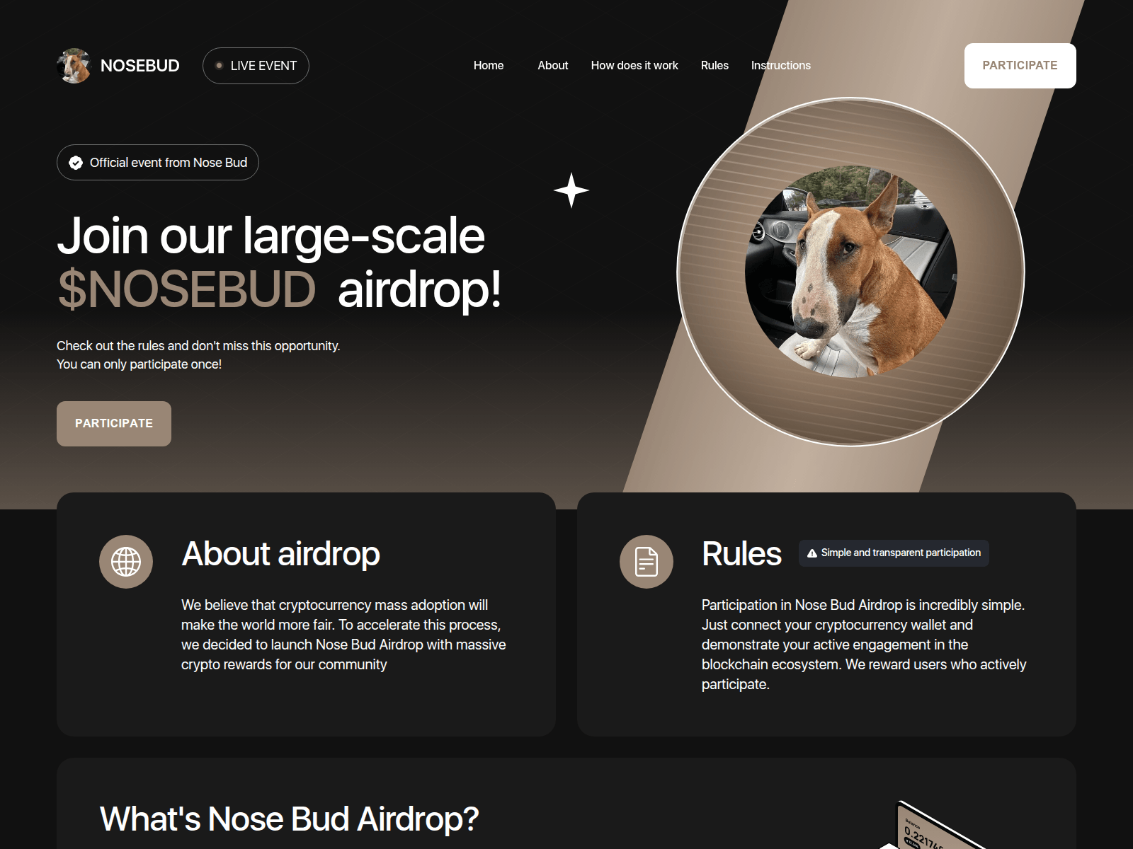 Screenshot of nosebudcoin.lat