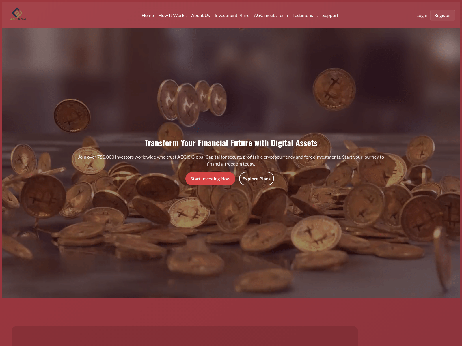 Screenshot of aegisglobecapital.com