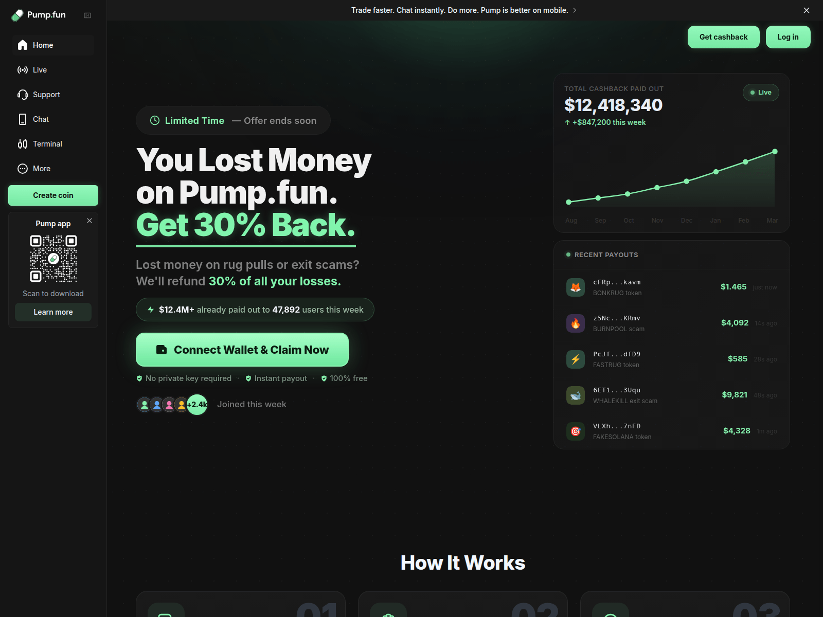 Screenshot of pumprepay.fun