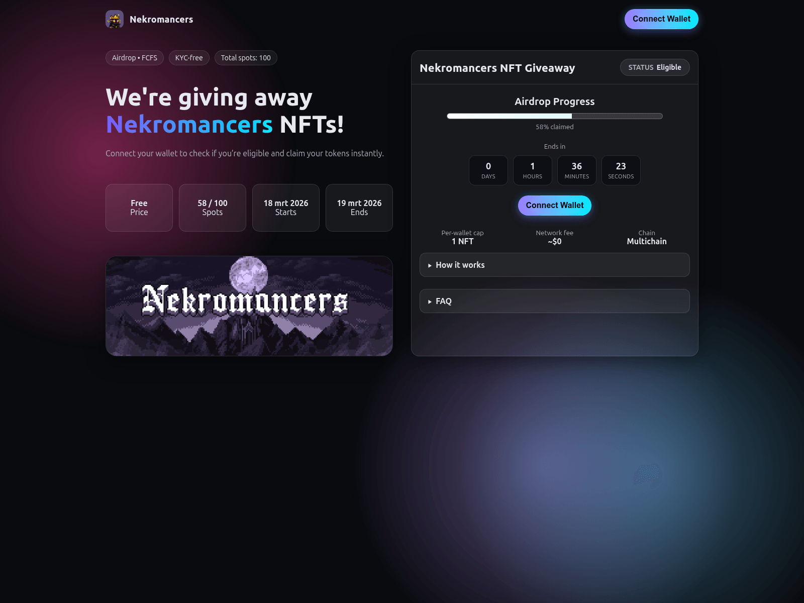 Screenshot of nekromancers.xyz