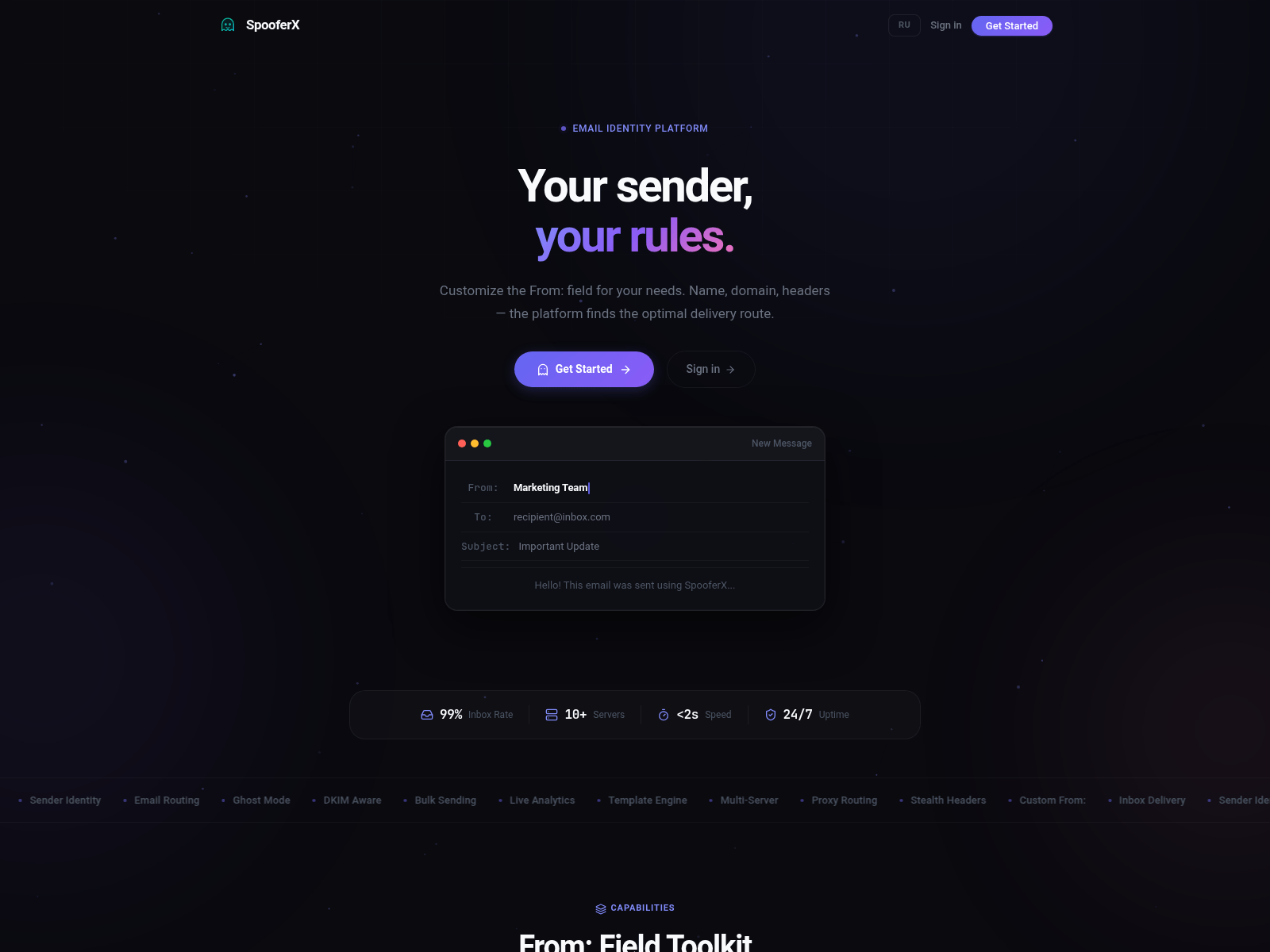 Screenshot of spooferx.xyz