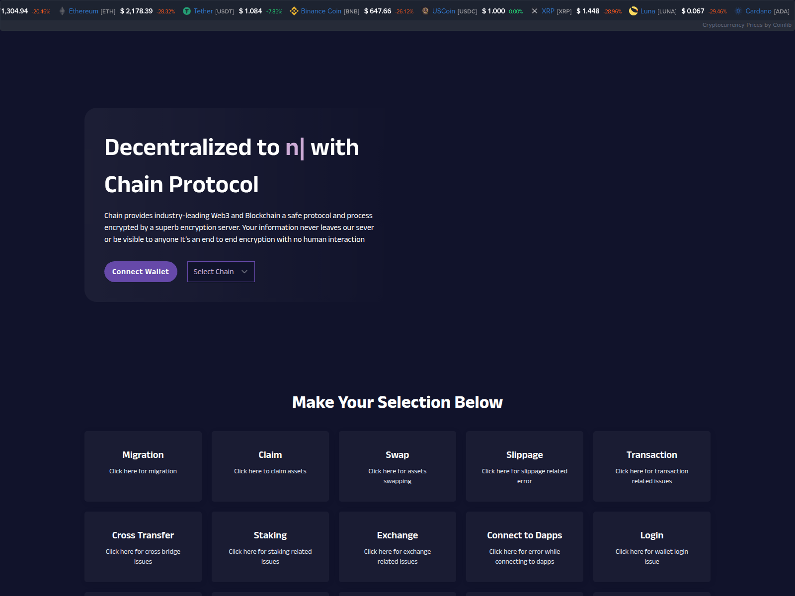 Screenshot of dashchains-plus.xyz