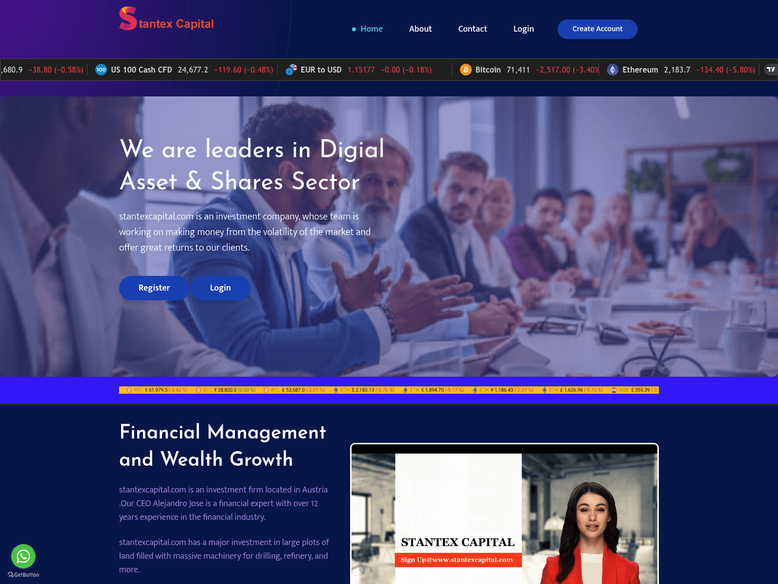 Screenshot of stantexcapital.com