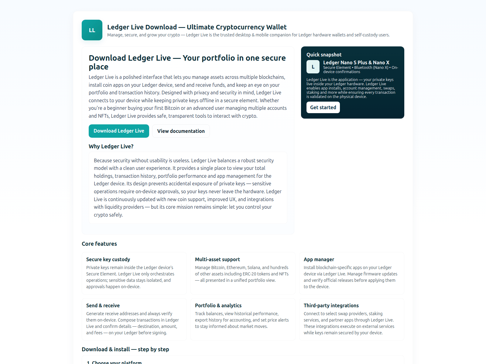 Screenshot of leddger-live.pages.dev