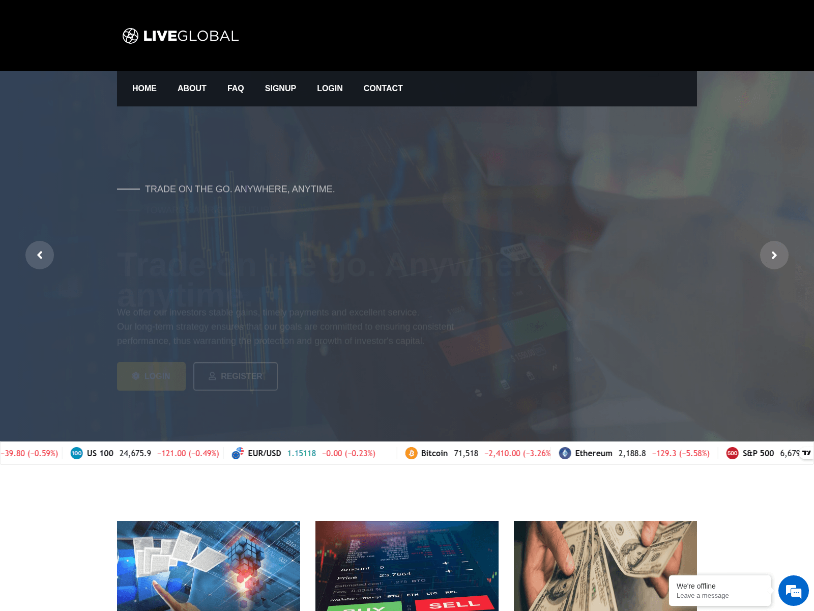 Screenshot of liveglobalsinvestment.com