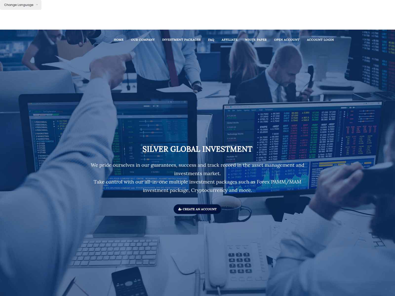 Screenshot of silverglobalinvestment.com
