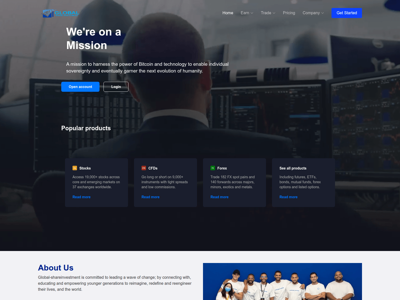 Screenshot of global-shareinvestment.com