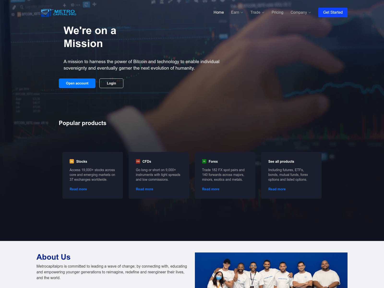 Screenshot of metrocapitalpro.com