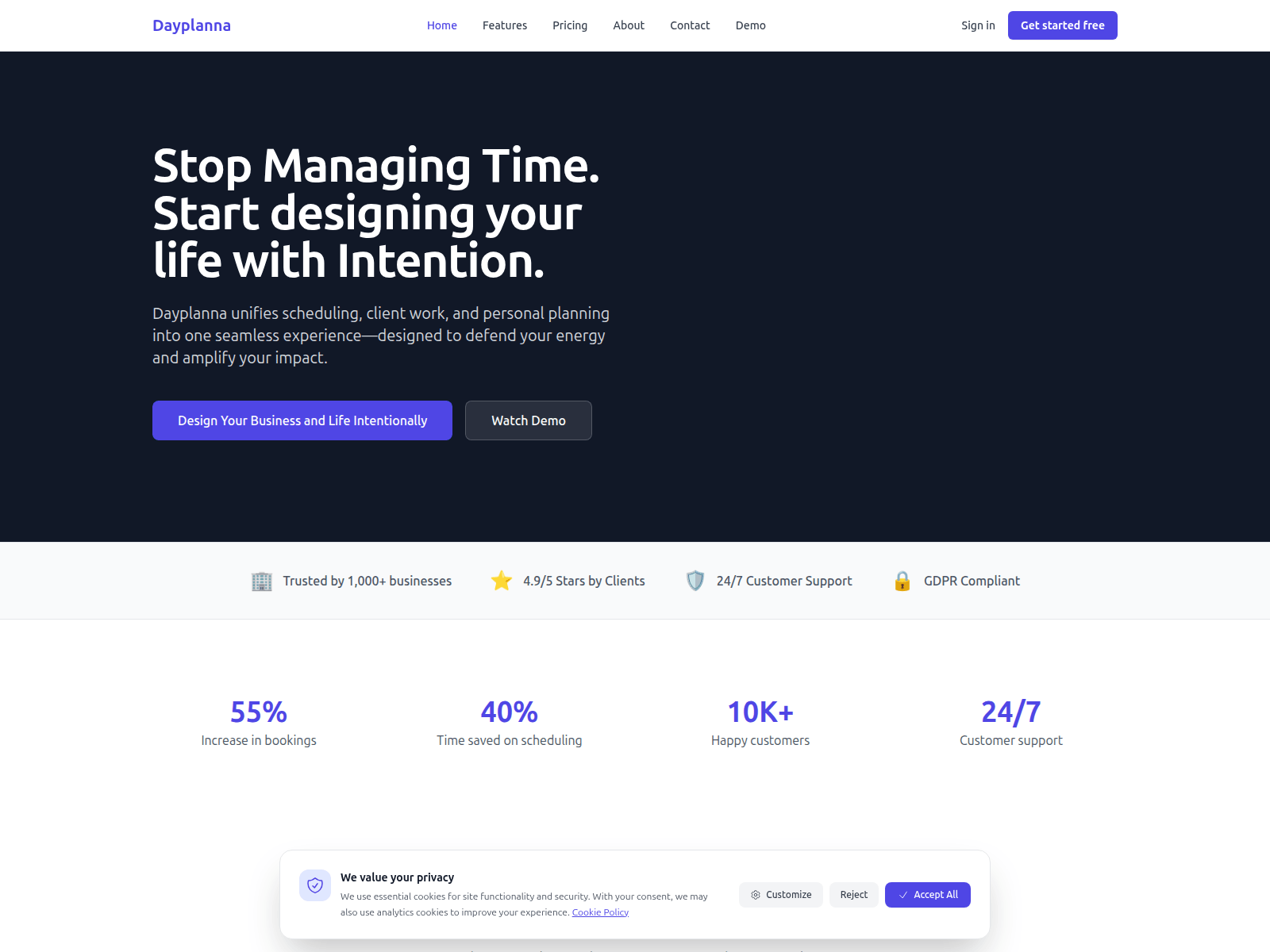 Screenshot of dayplanna.com