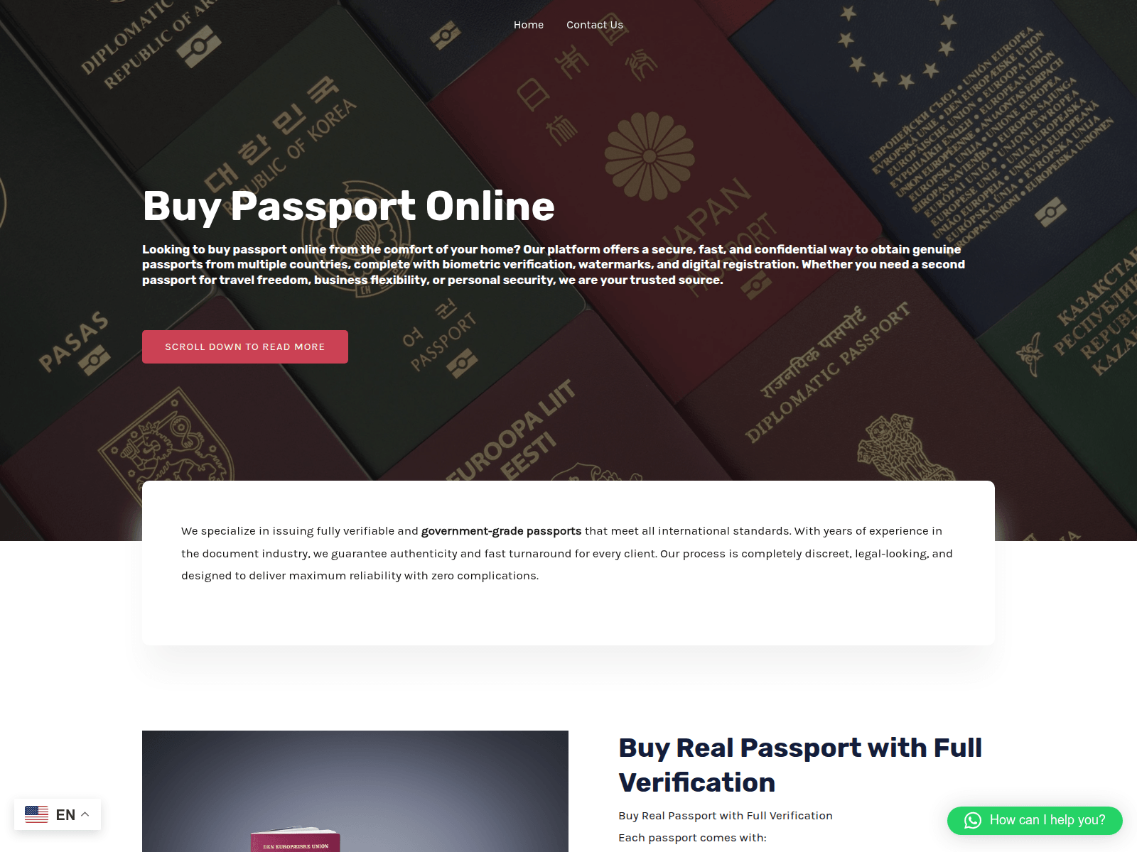 Screenshot of buypassportsglobal.com