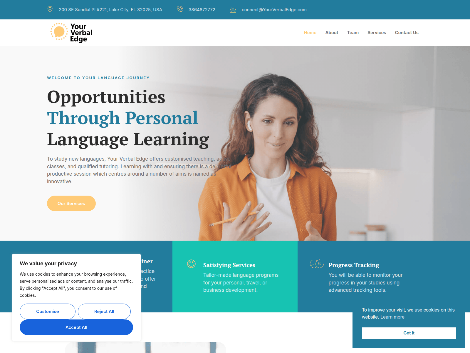 Screenshot of yourverbaledge.com