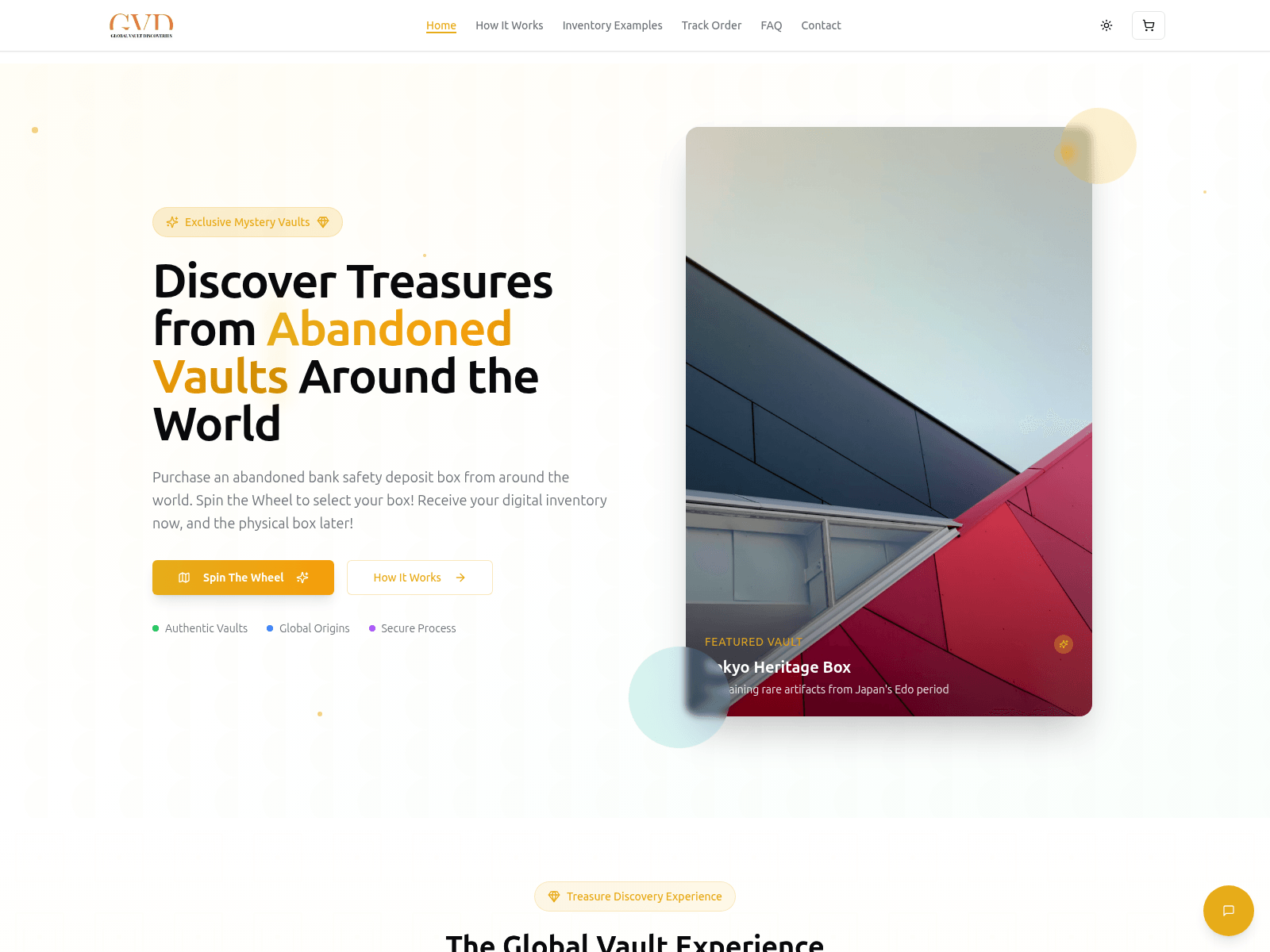 Screenshot of globalvaultdiscoveries.com