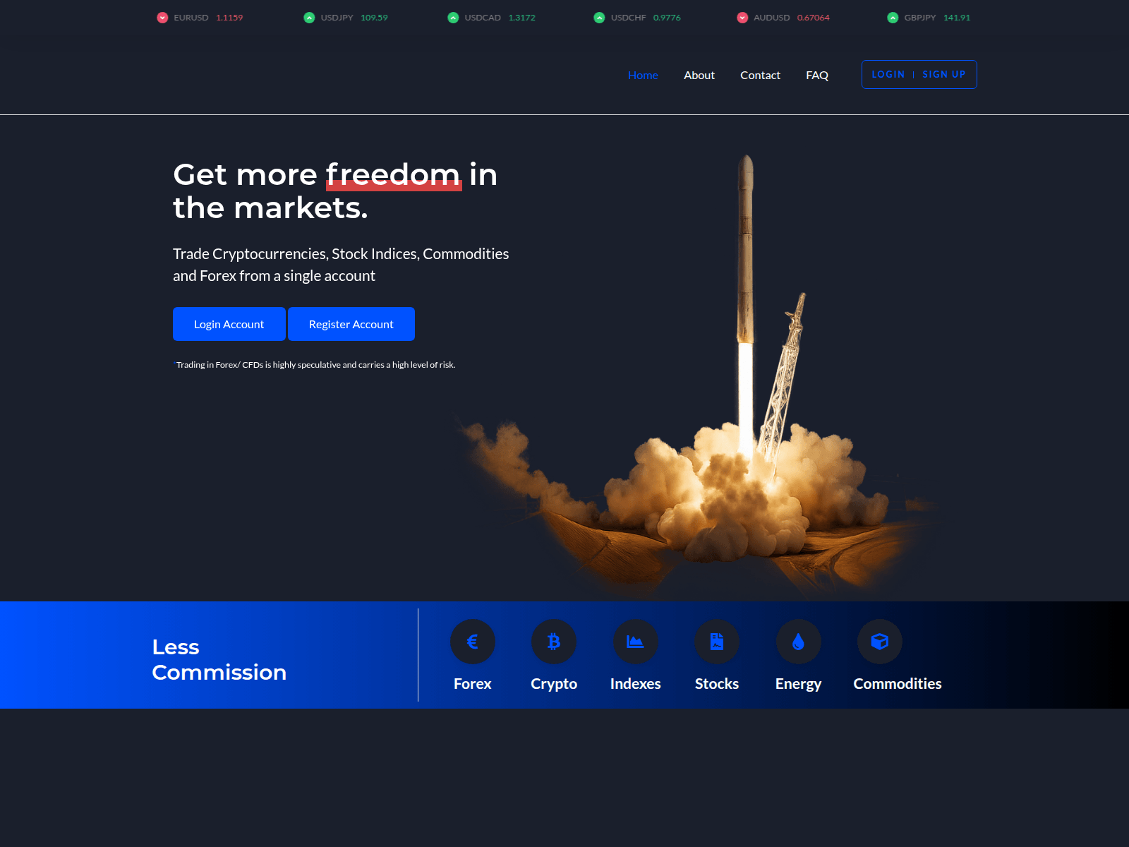 Screenshot of falcon9stock.com