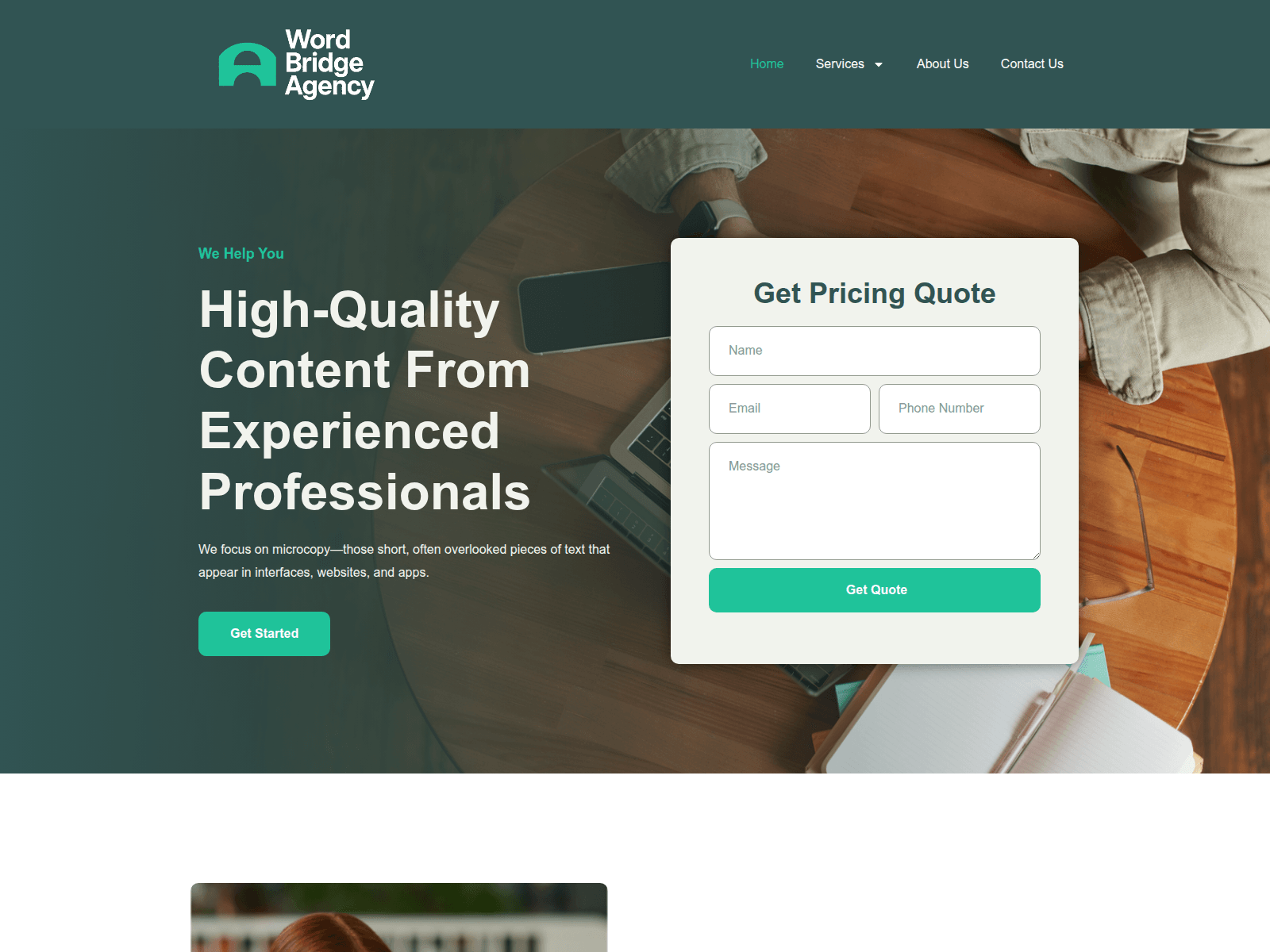 Screenshot of wordbridgeagency.com