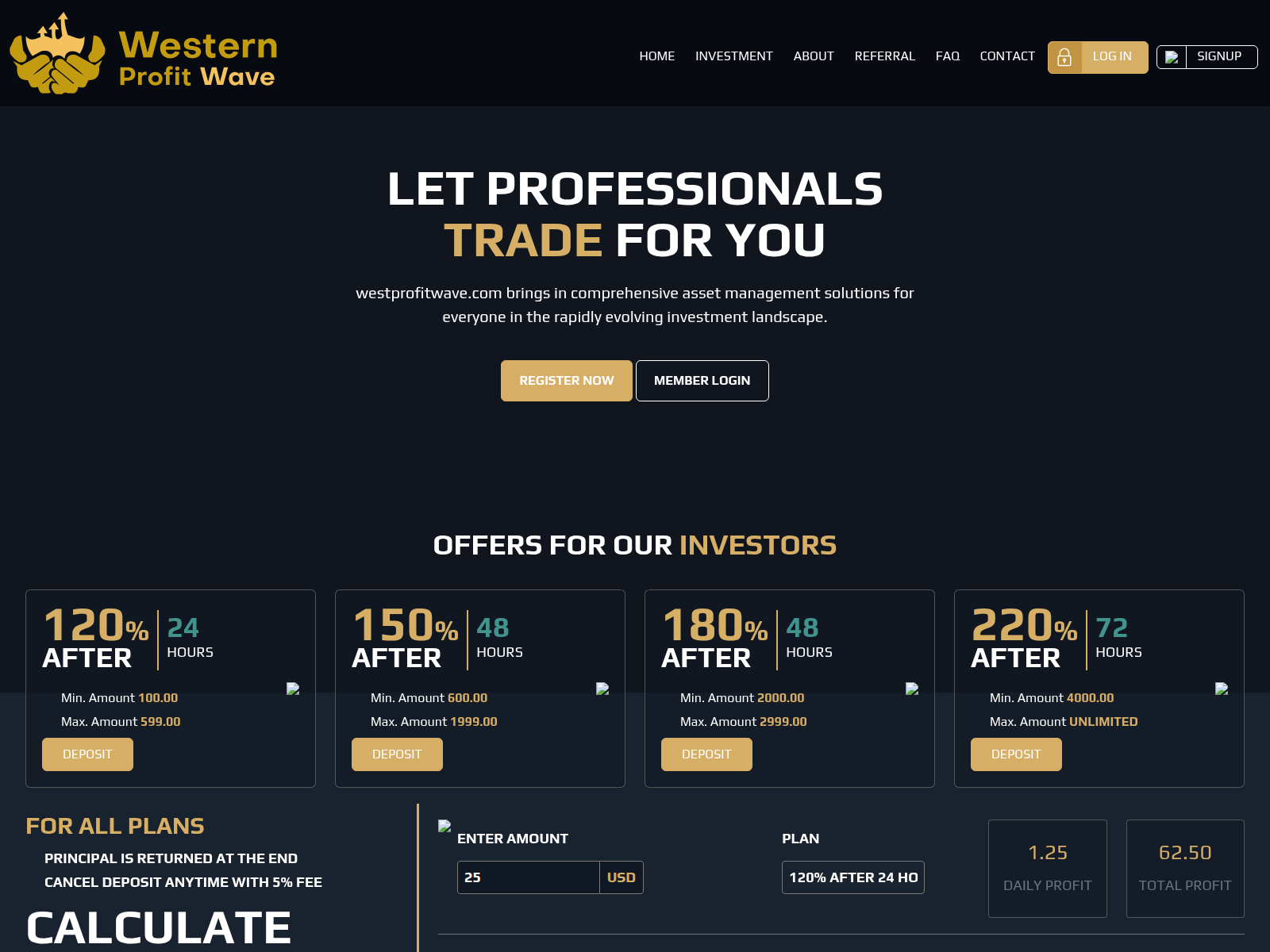 Screenshot of westprofitwave.com
