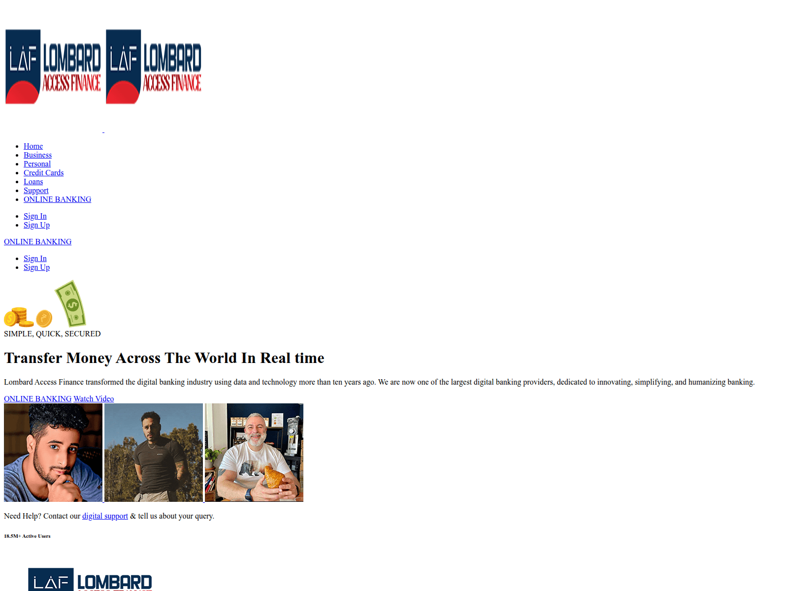 Screenshot of lombardaccessfin.com