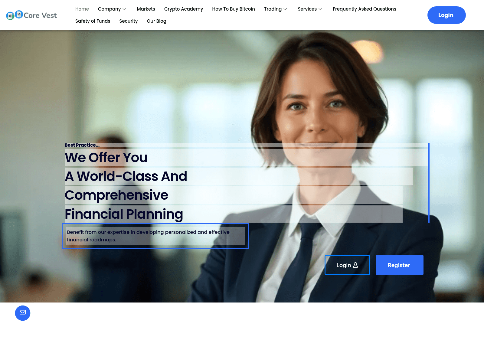 Screenshot of corevestmarkets.com