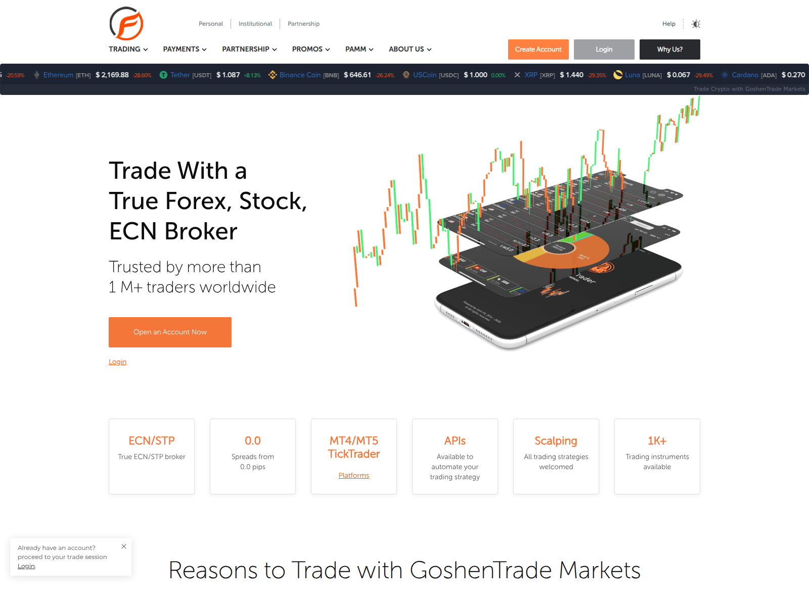 Screenshot of goshentrademkt.com