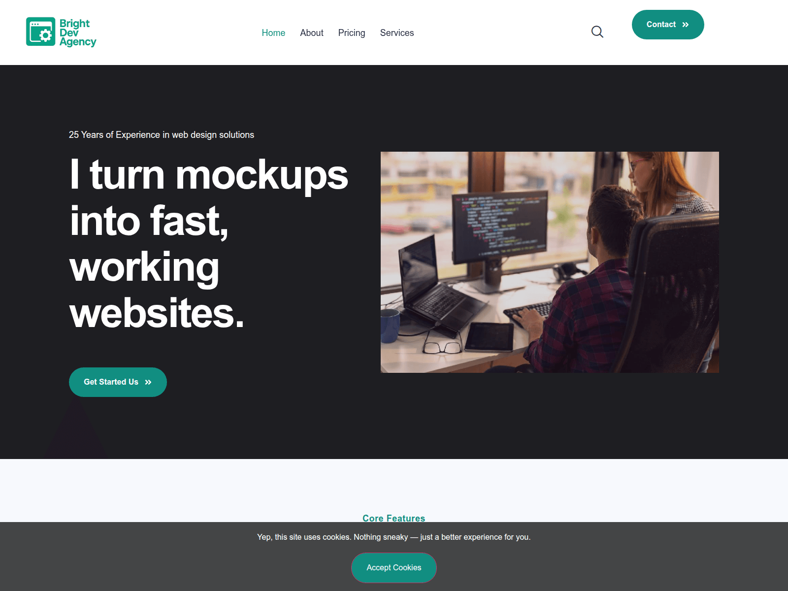 Screenshot of brightdevagency.com
