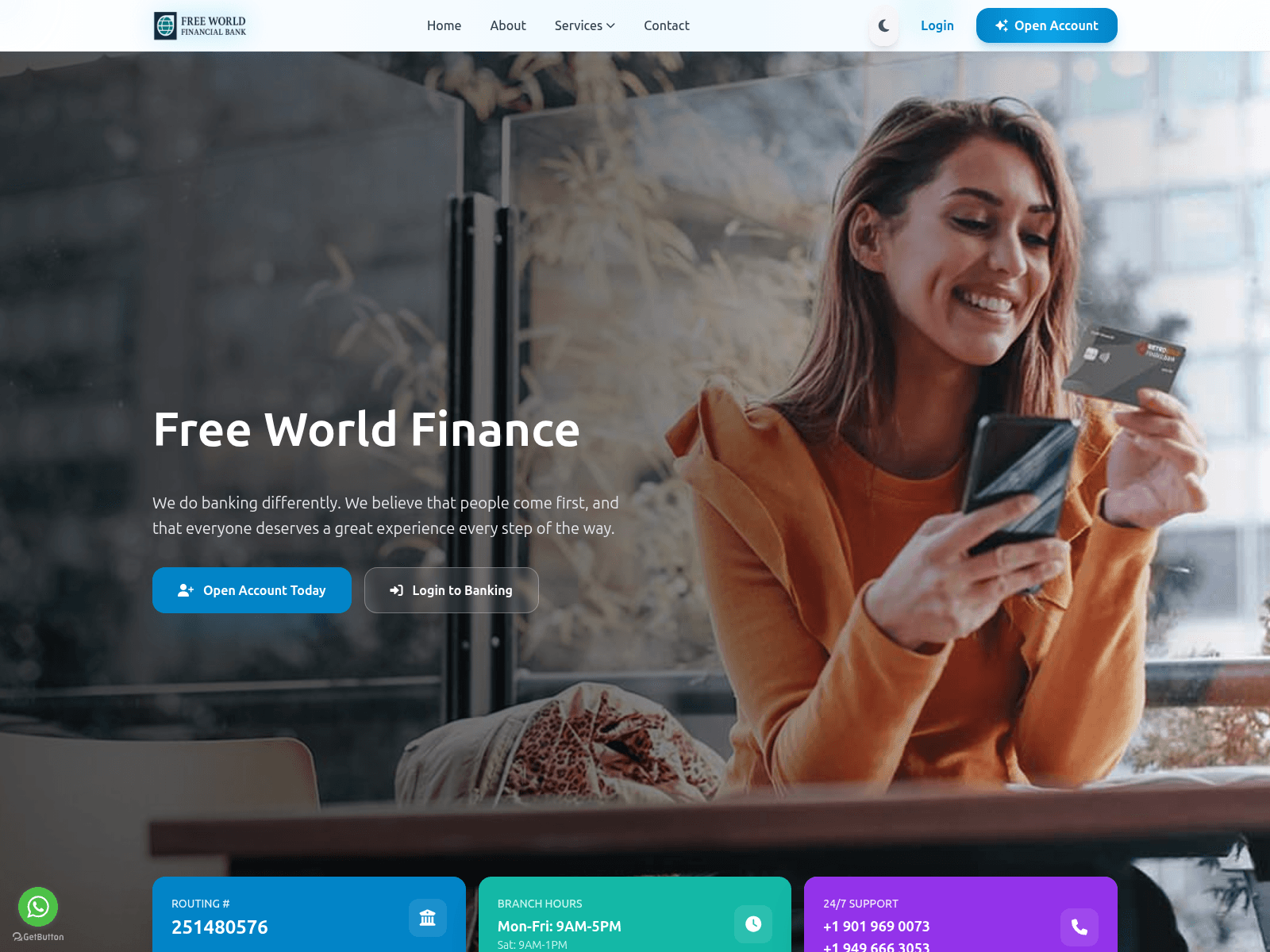 Screenshot of freeworldfinancialbank.com