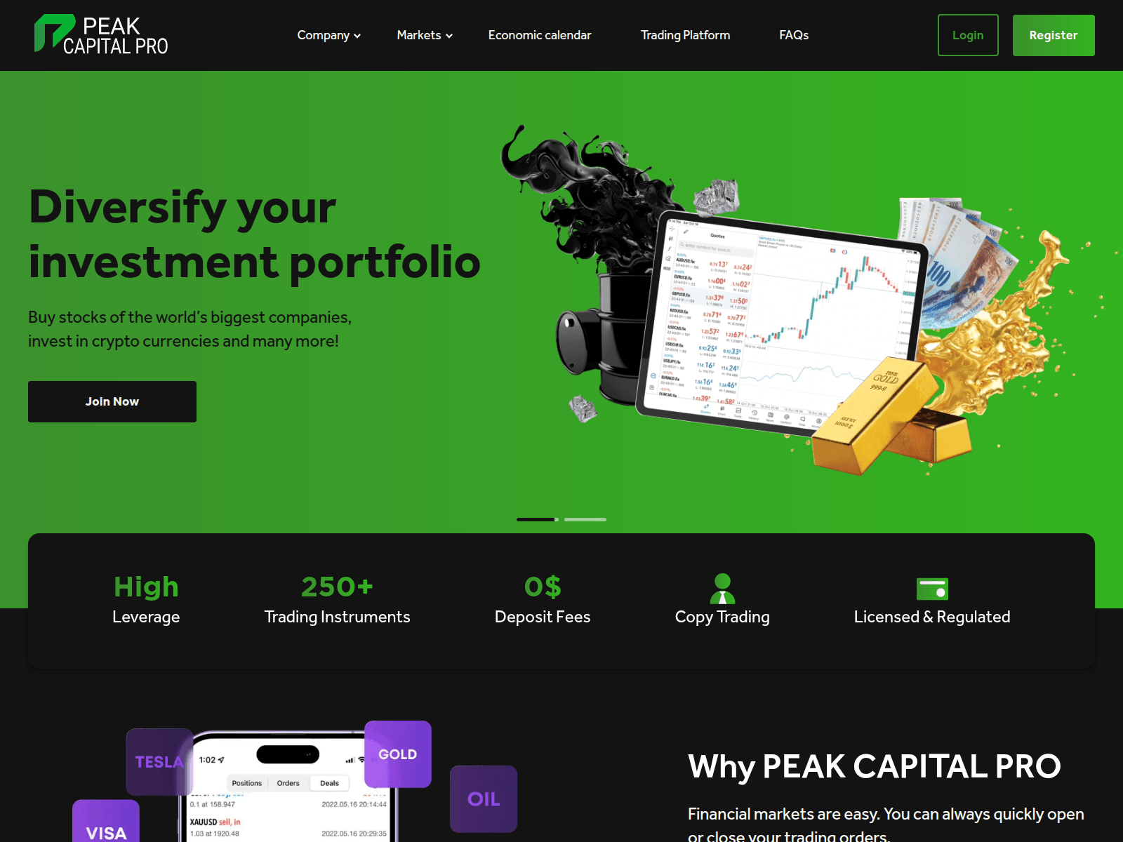 Screenshot of peakcapitalpro.com