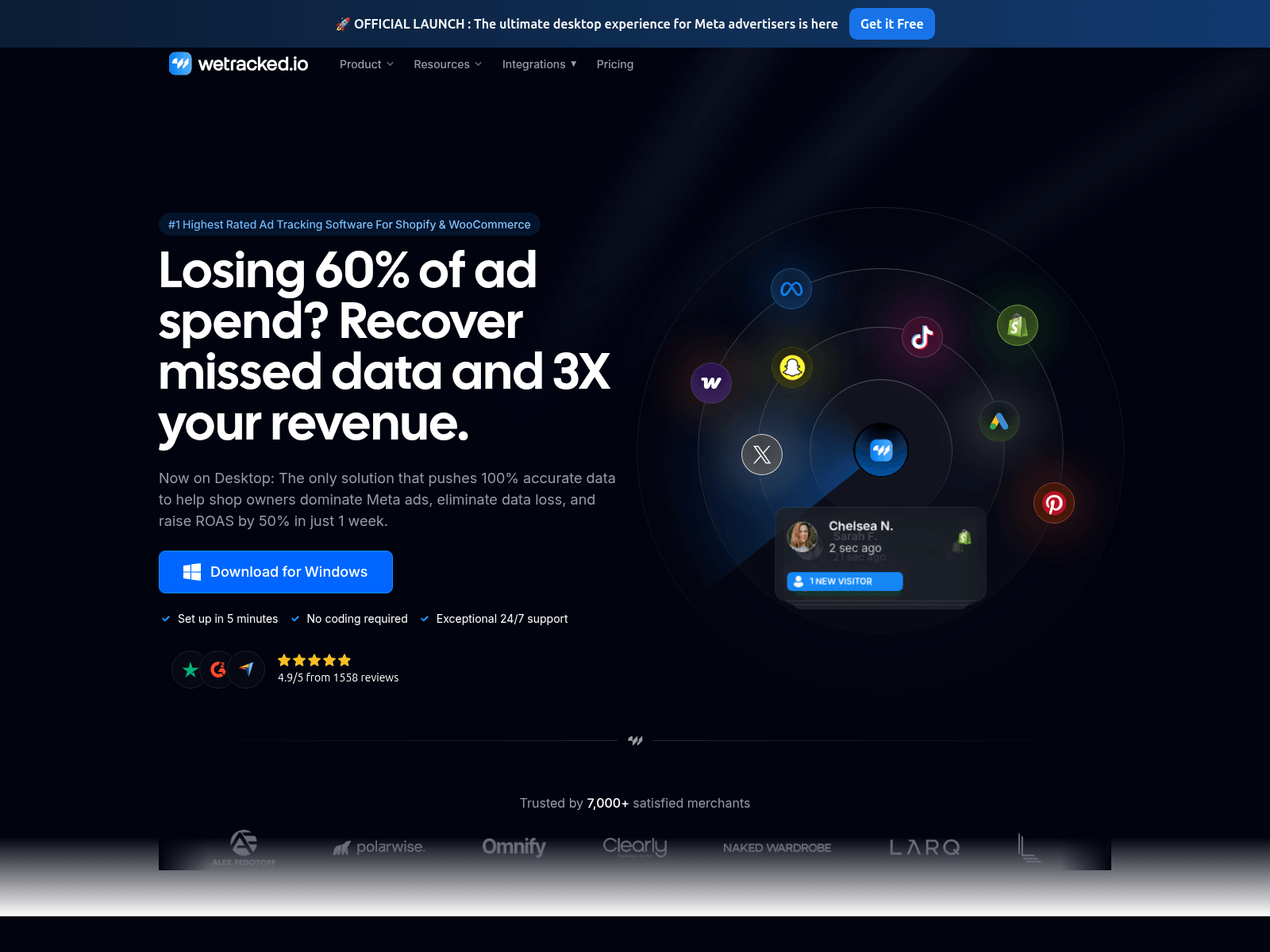 Screenshot of wetrackedai.com