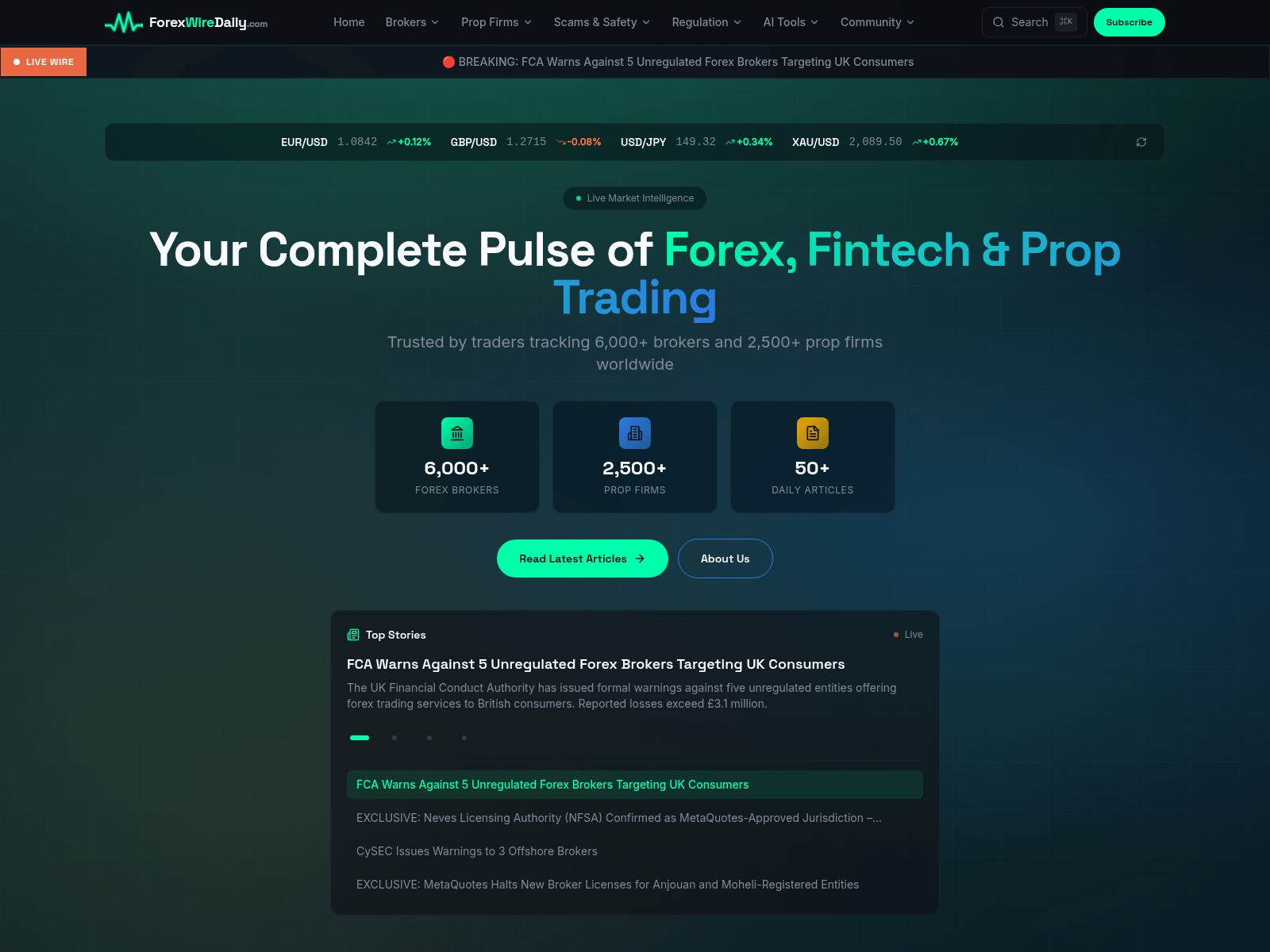 Screenshot of forexwiredaily.com