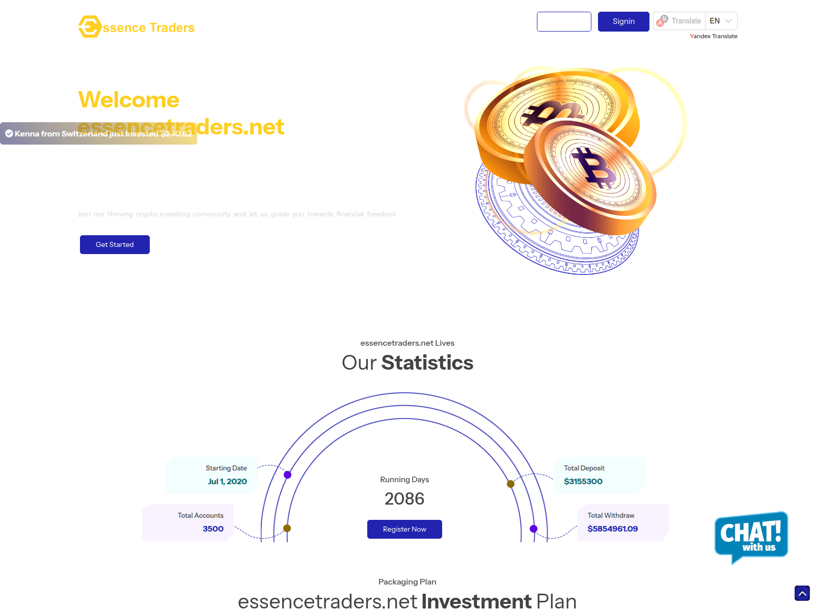Screenshot of essencetraders.net