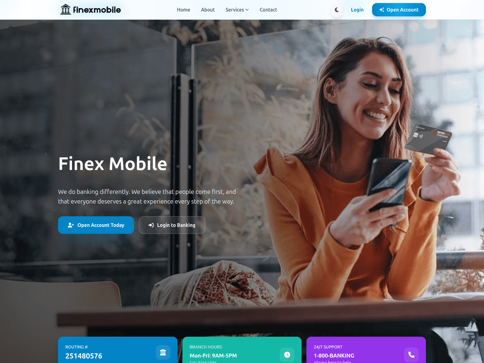 Screenshot of finexmobile.com