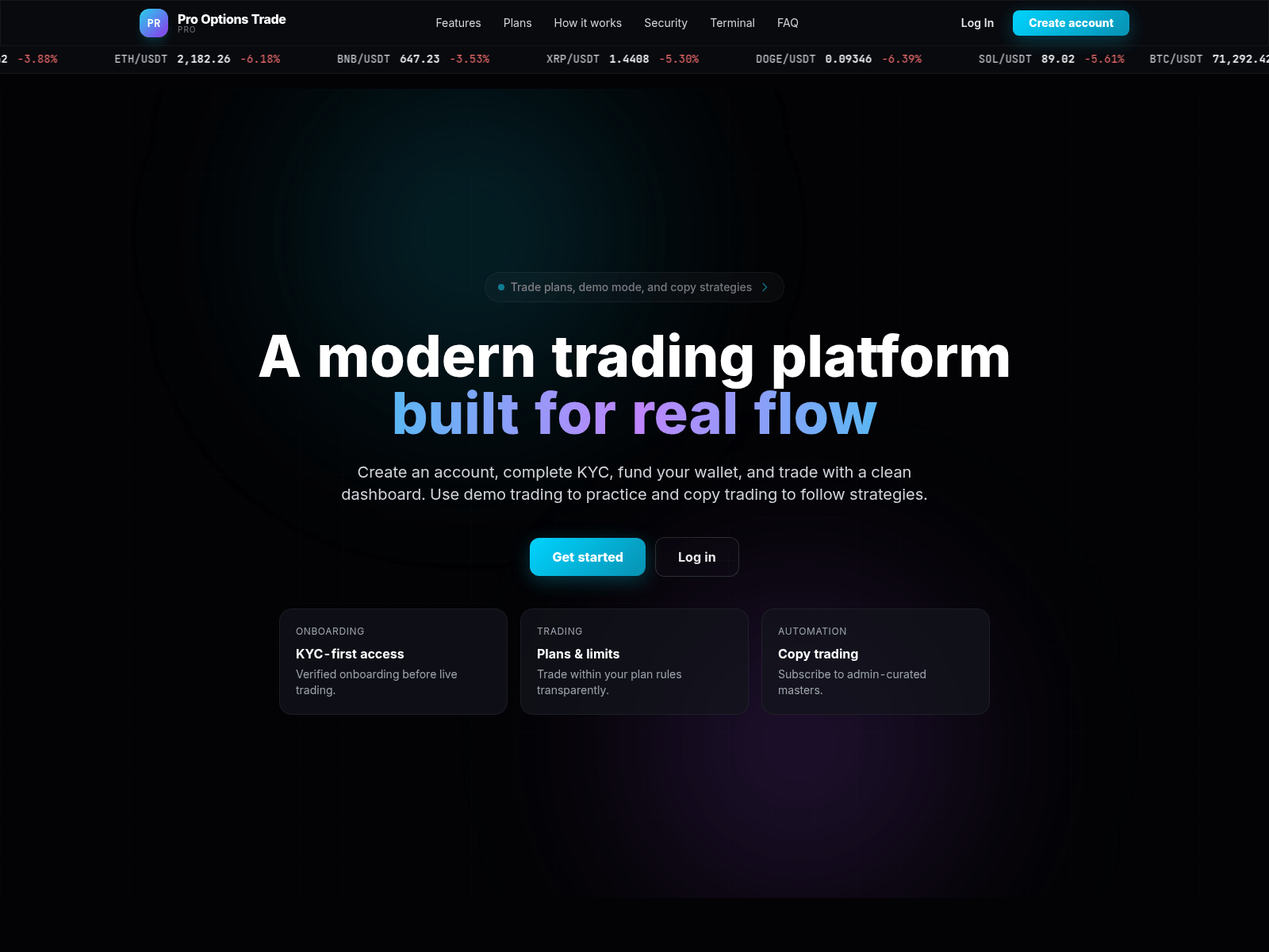 Screenshot of pro-options.net