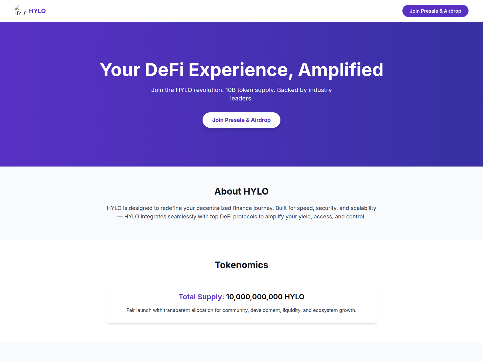 Screenshot of hylopresale.xyz