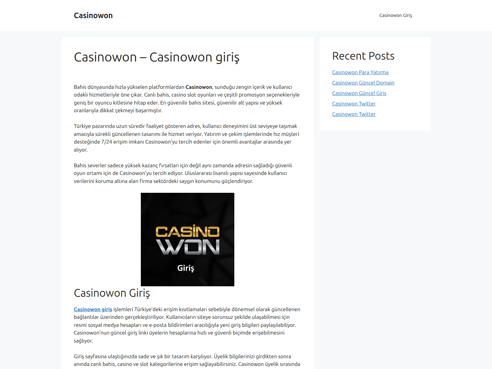 Screenshot of casinowon.org