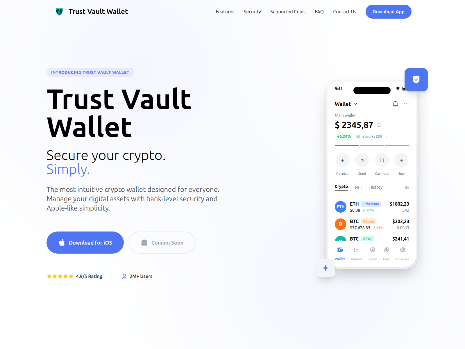 Screenshot of trustvault-app.com