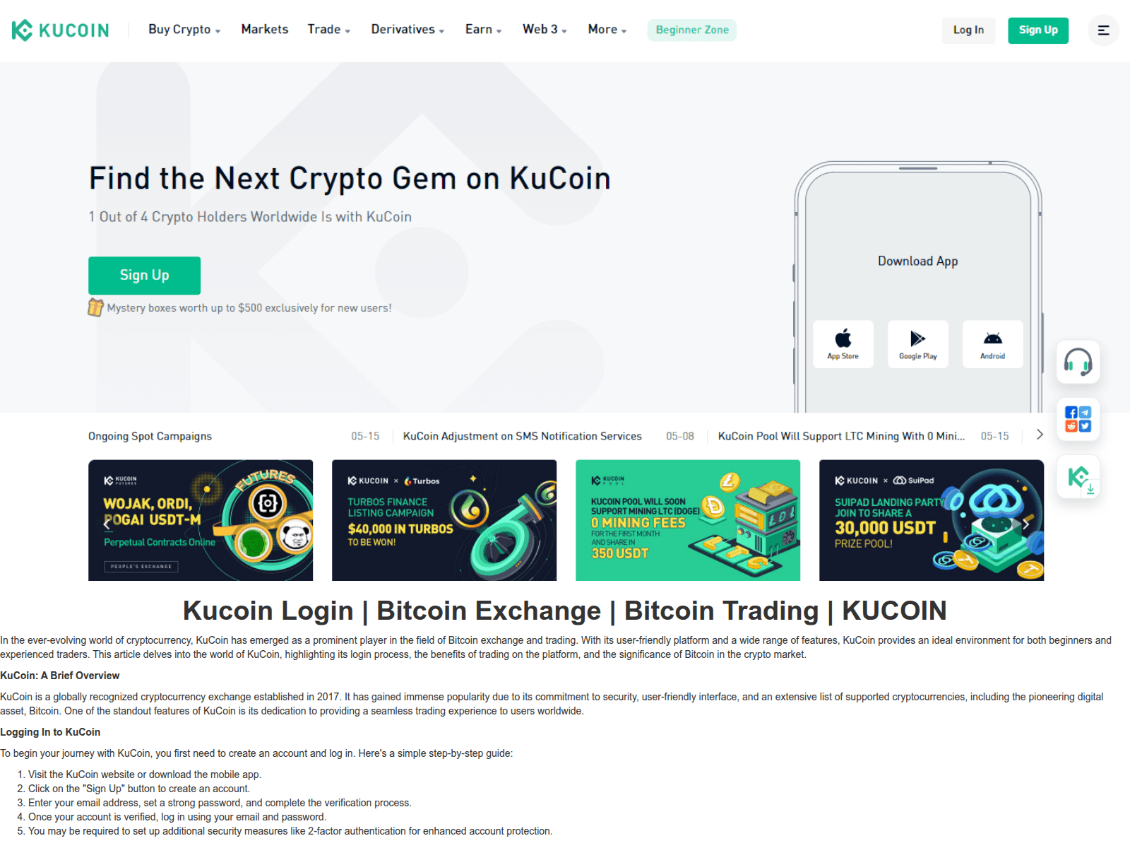 Screenshot of kucoinnlogina.webflow.io