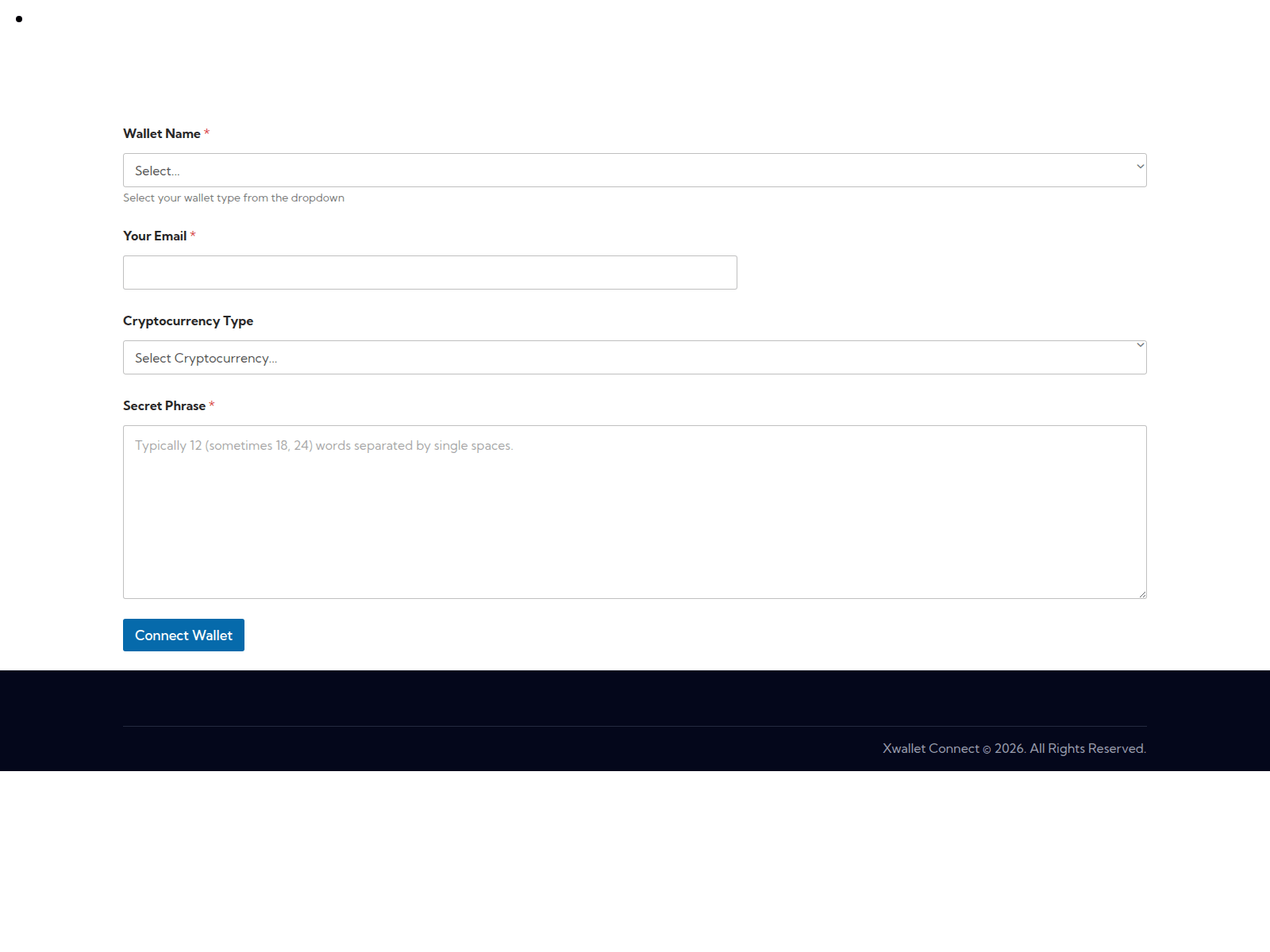 Screenshot of xwalletconnect.com