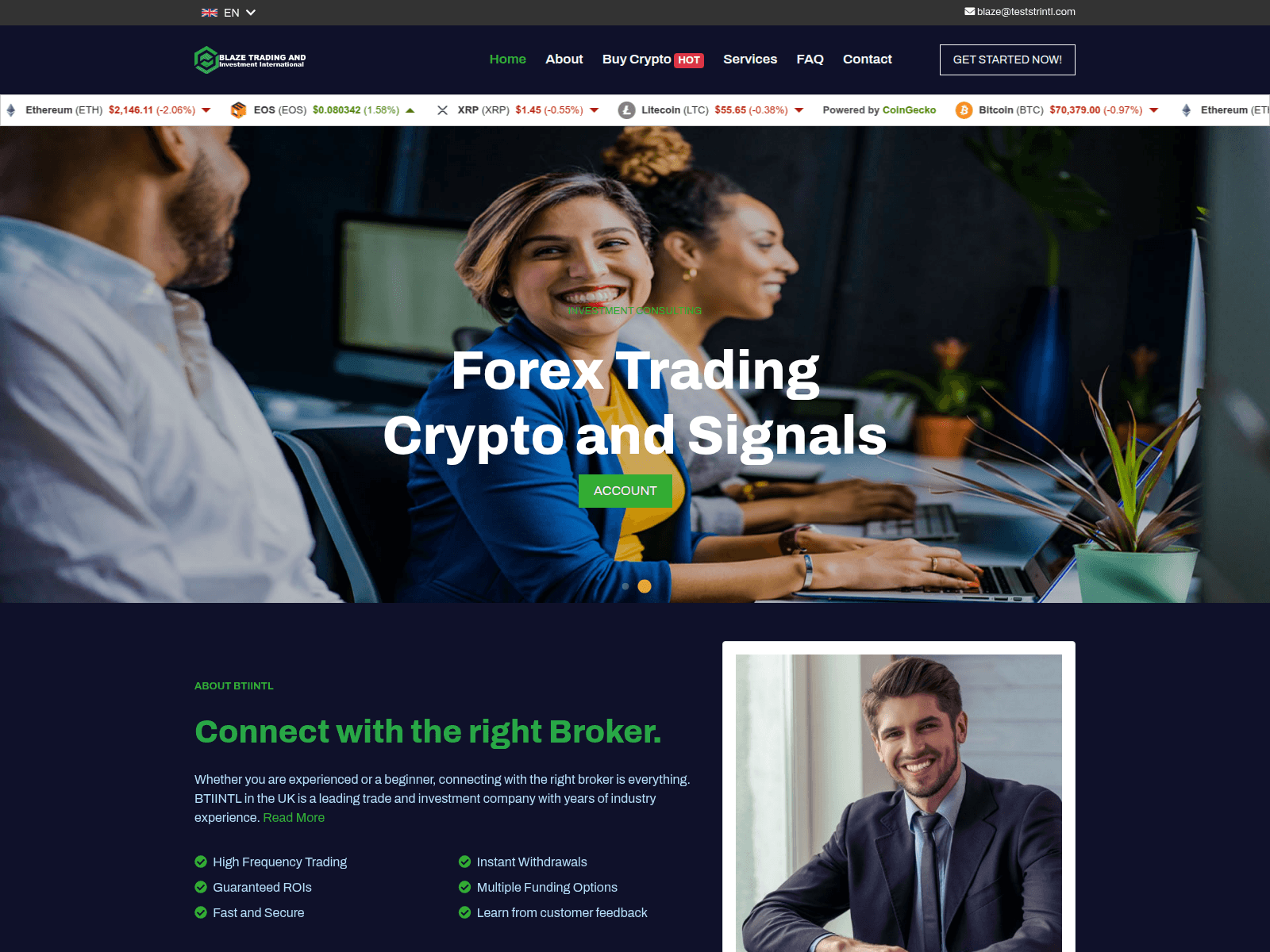 Screenshot of blaze.teststrintl.com