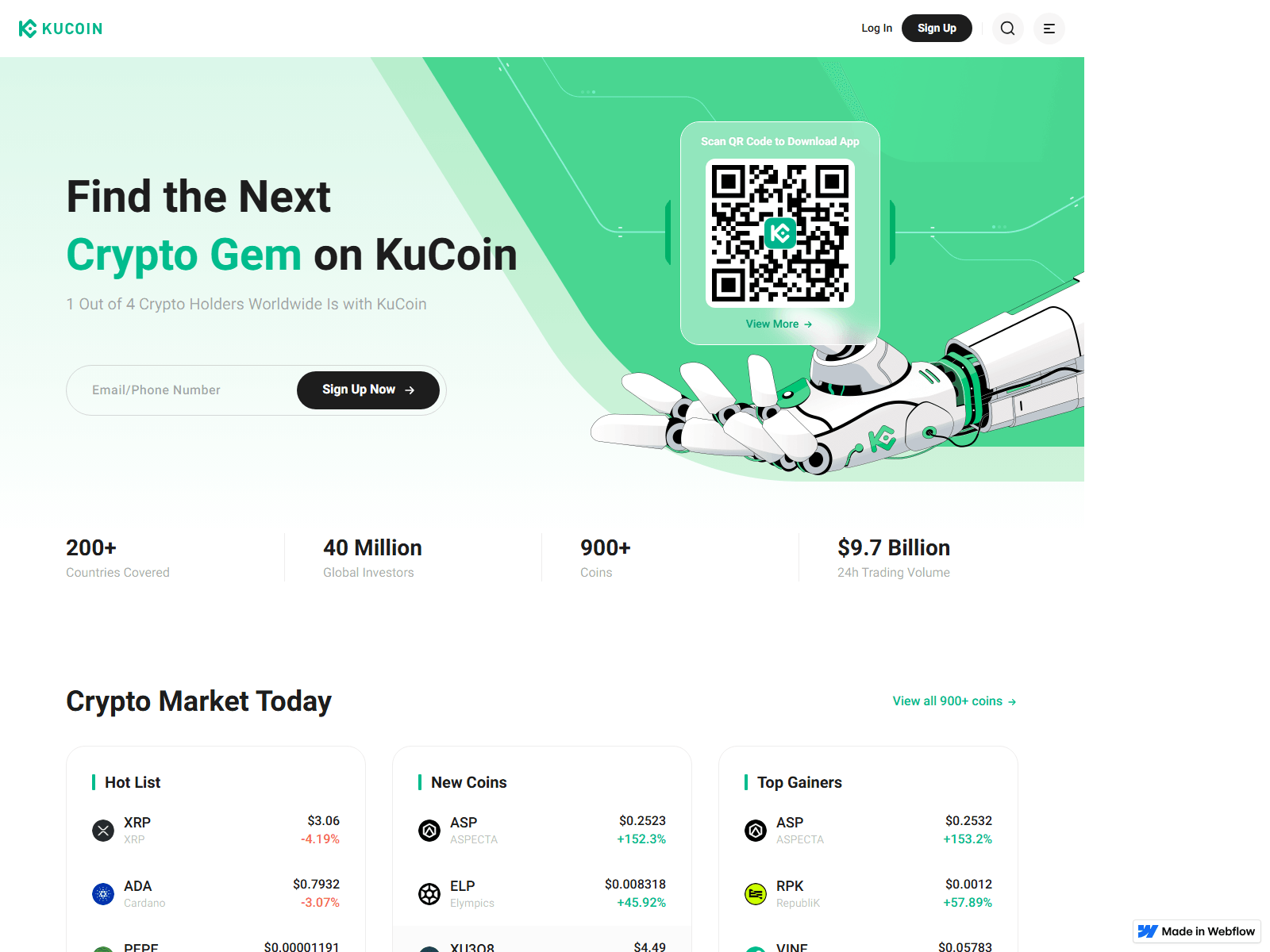 Screenshot of sso-en-kuccoin.webflow.io
