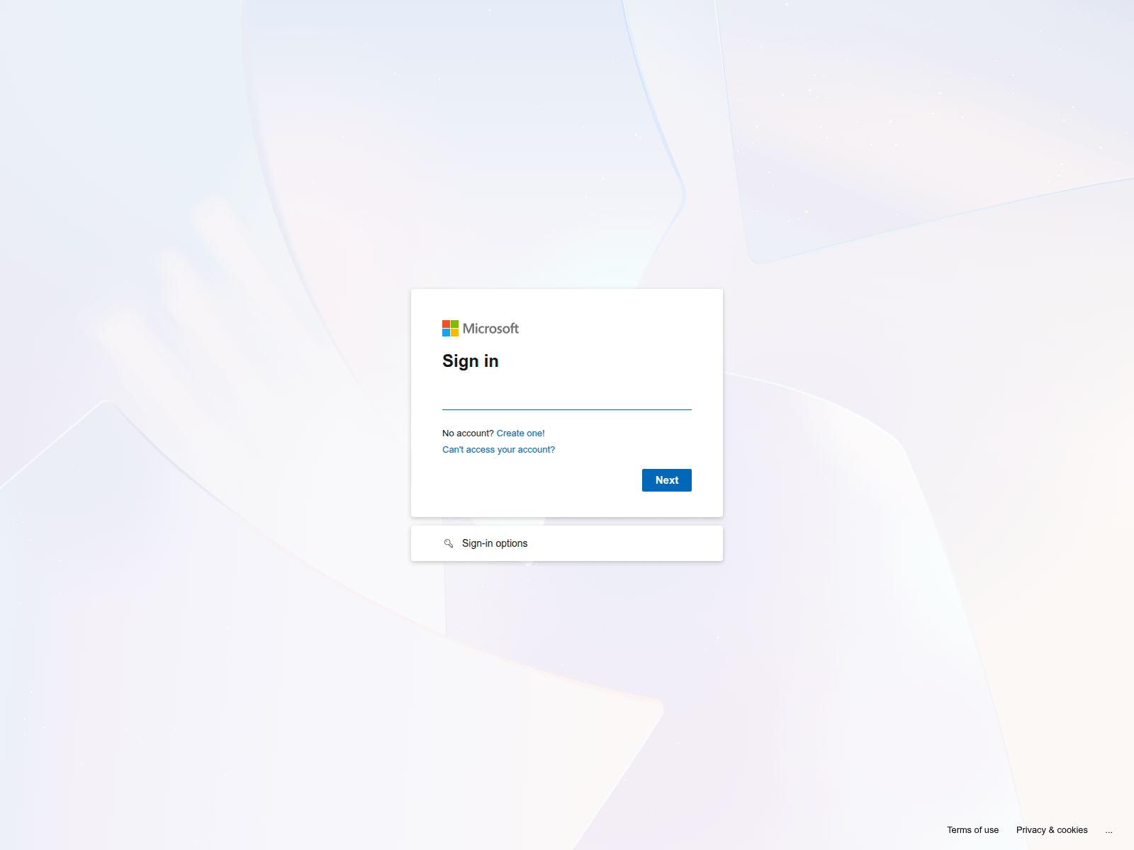 Screenshot of login.polcu.microsoftenline.com