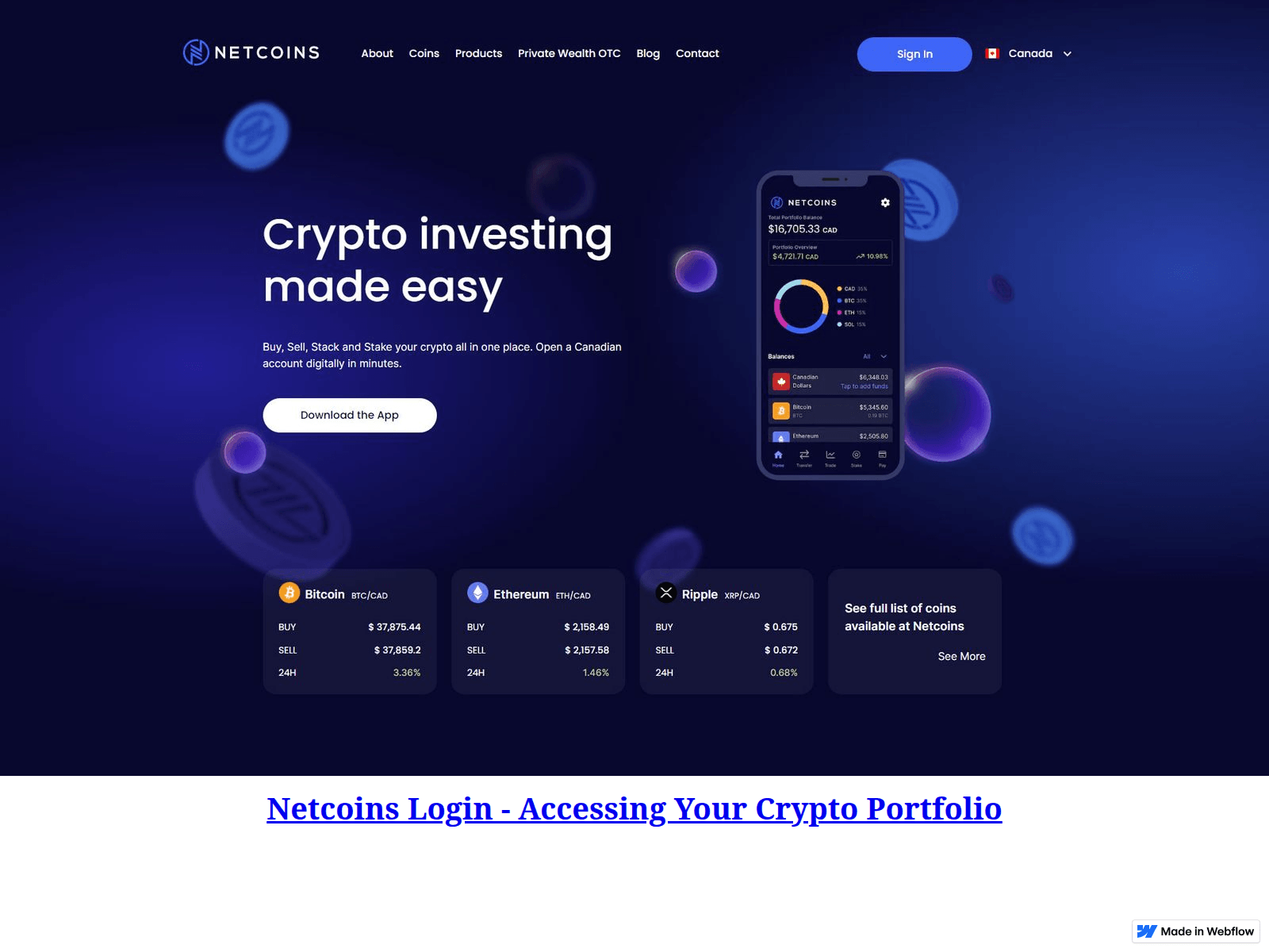 Screenshot of netcoinlogi-network.webflow.io