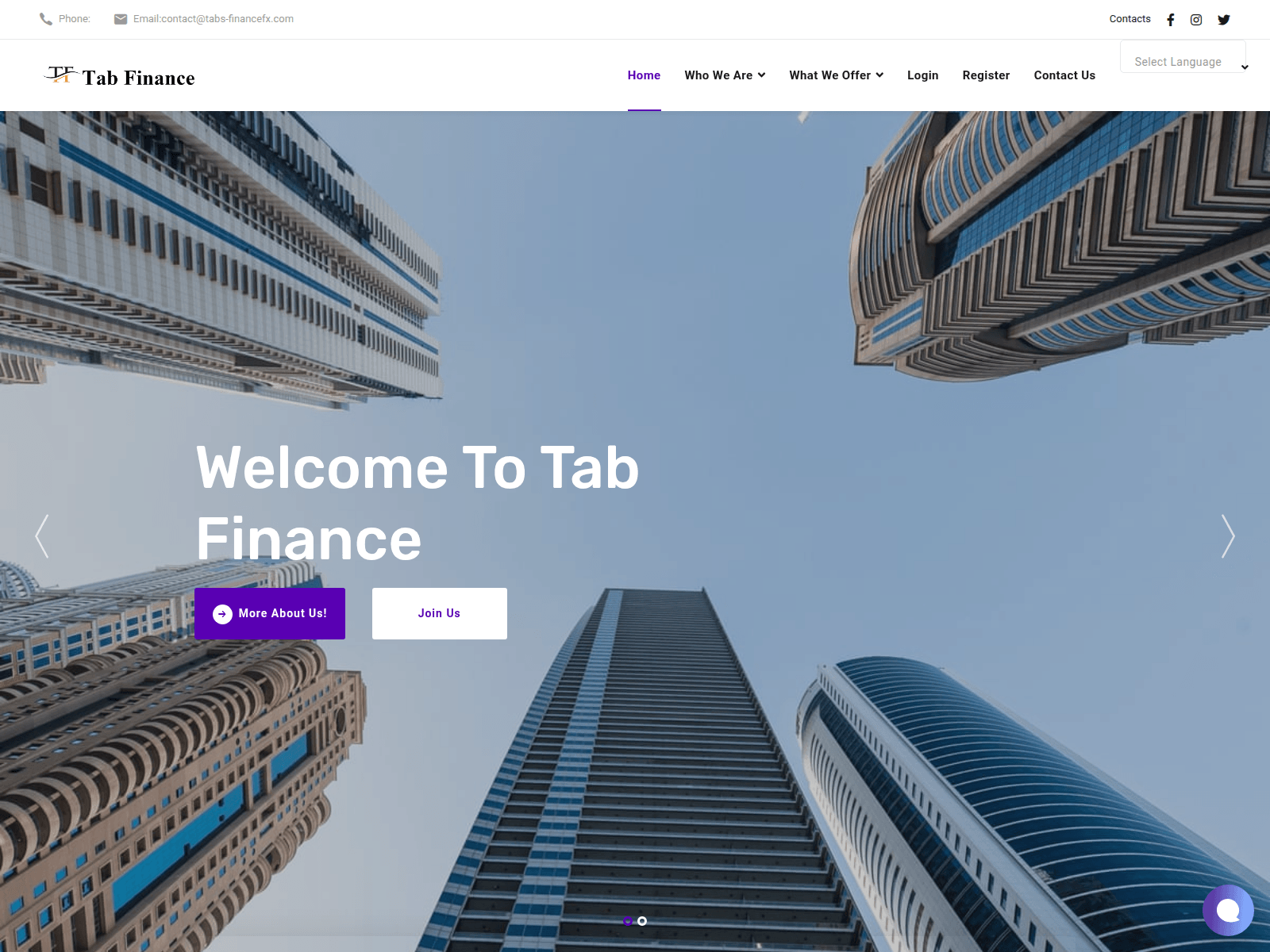 Screenshot of mail.tabs-financefx.com