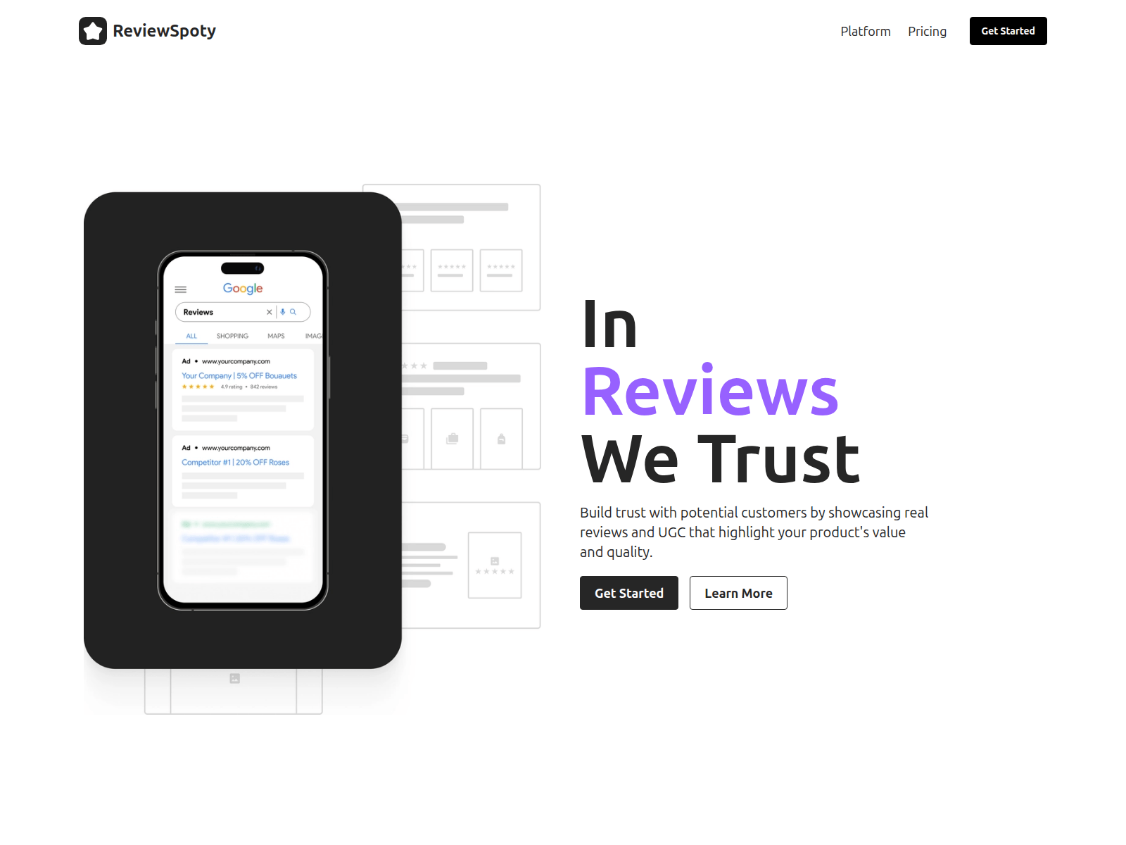 Screenshot of reviewspoty.com