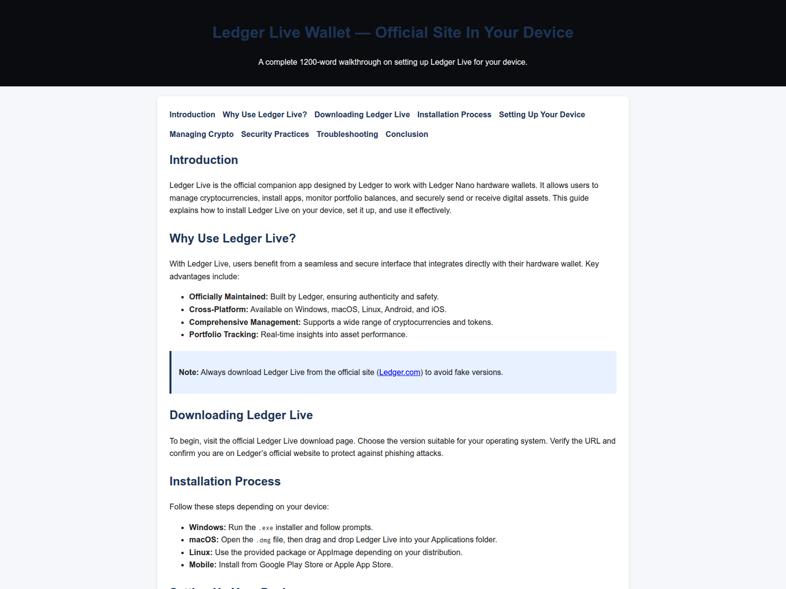 Screenshot of ldgr-live-wallet-docs.pages.dev