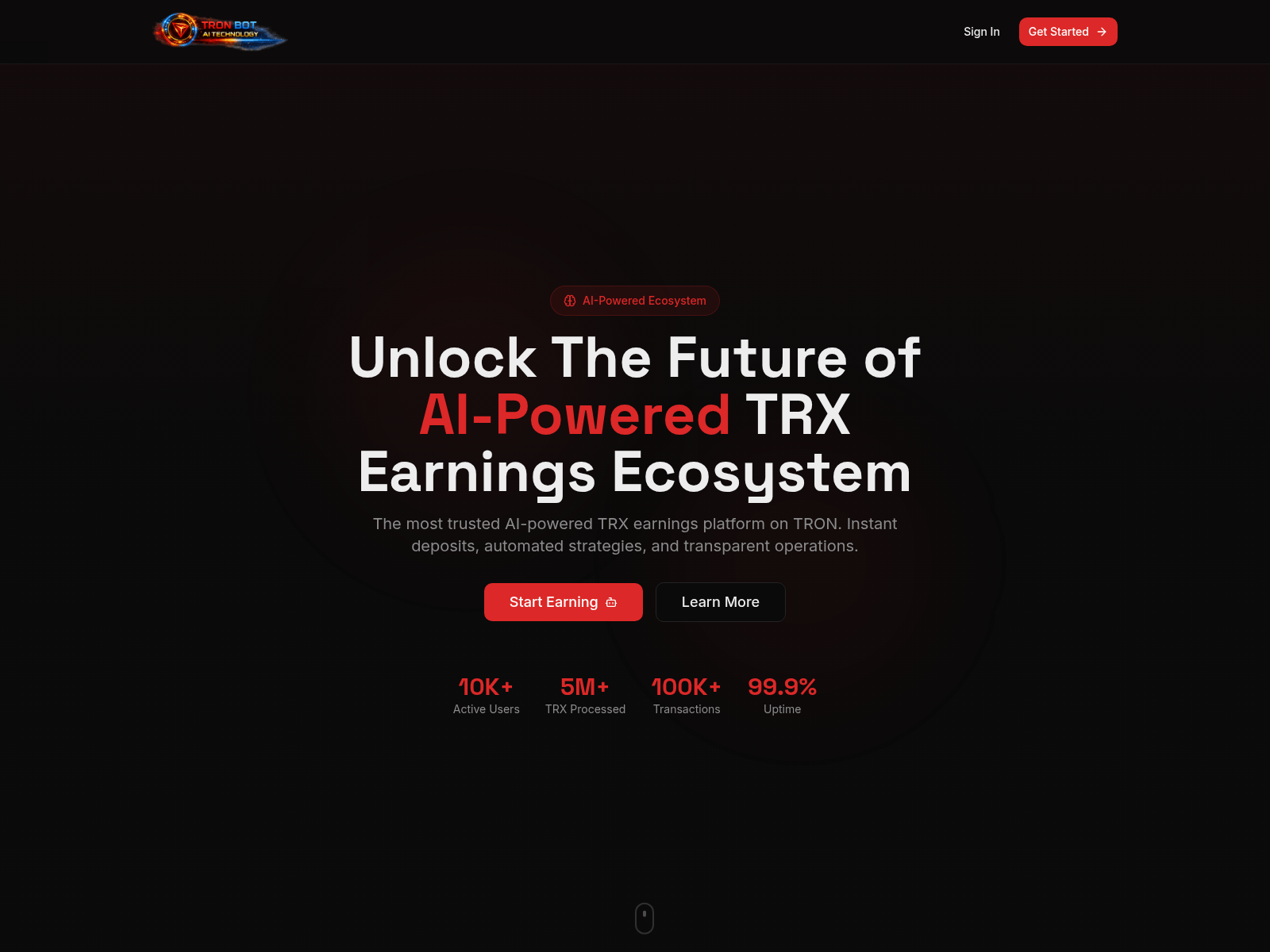 Screenshot of tronaibot.tech
