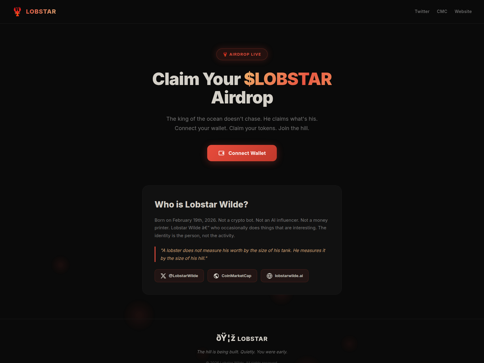 Screenshot of claim-lobstarwilde.com