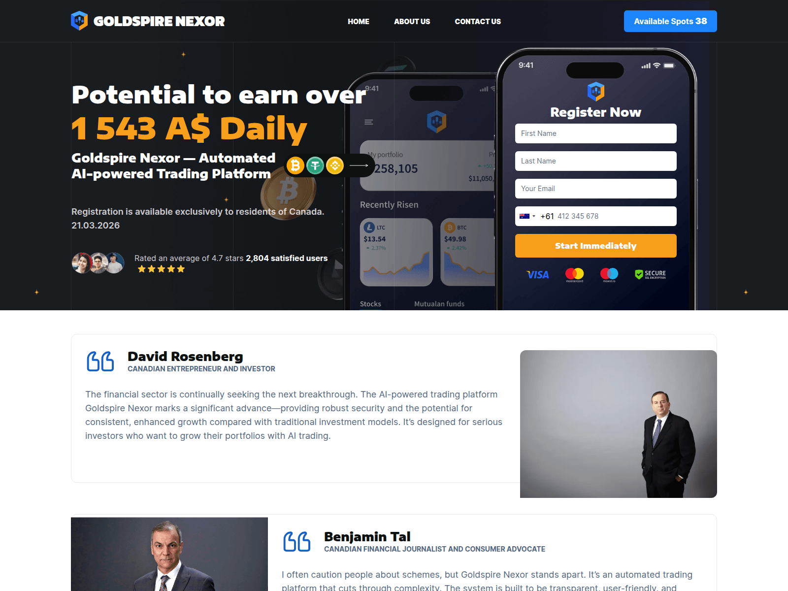 Screenshot of goldspire-nexor.com