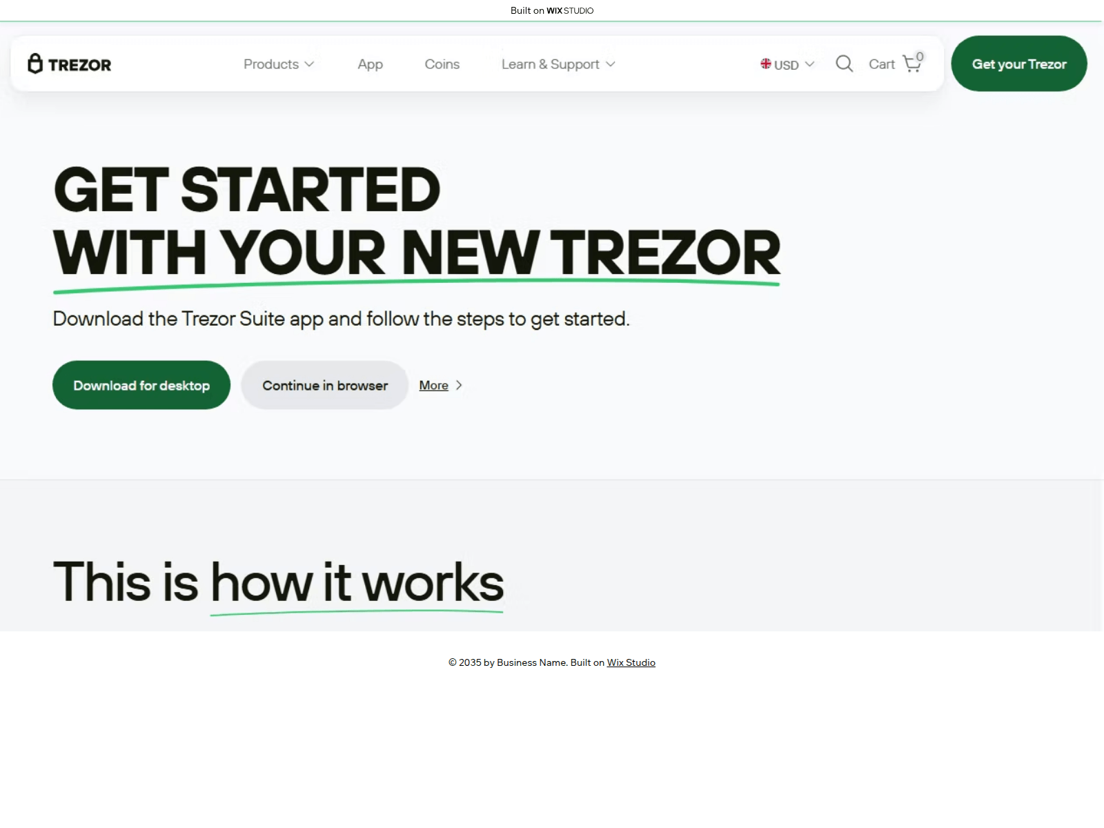 Screenshot of trezostartt.wixstudio.com