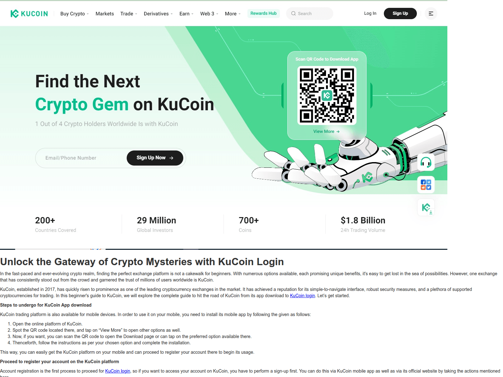 Screenshot of kucoinrloggen.webflow.io