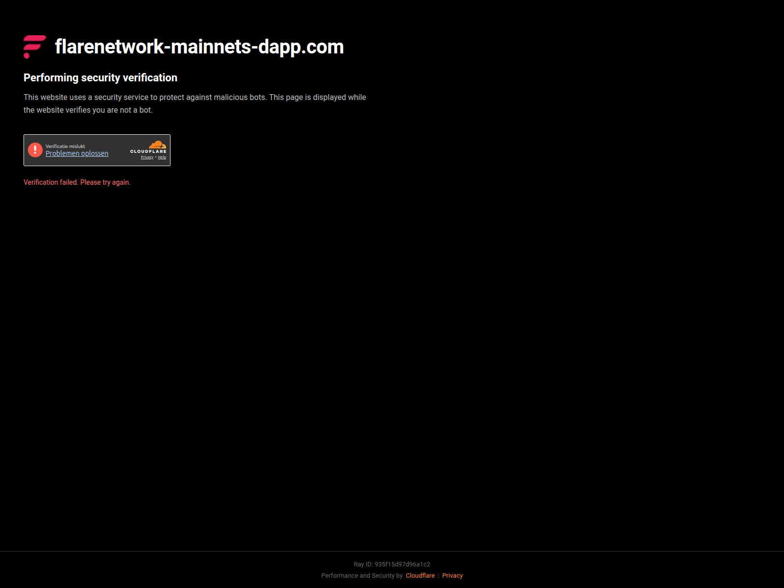 Screenshot of flarenetwork-mainnets-dapp.com